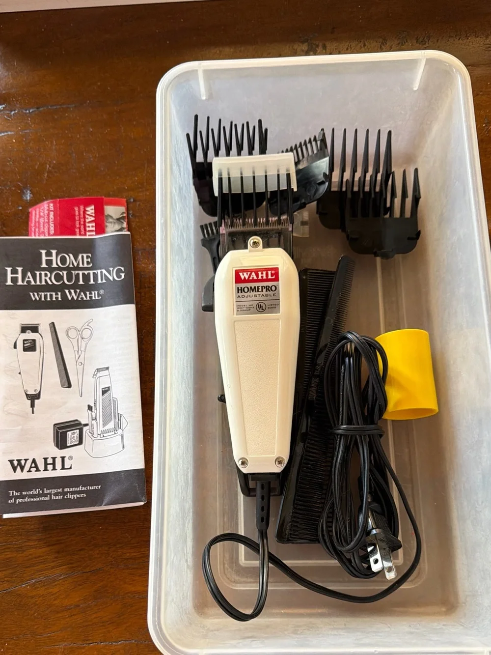 Wahl HomePro Cream Corded Hair Clipper with Black Guide Combs